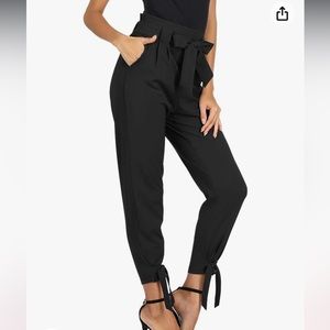 Women’s Paperbag Black Dress Pants